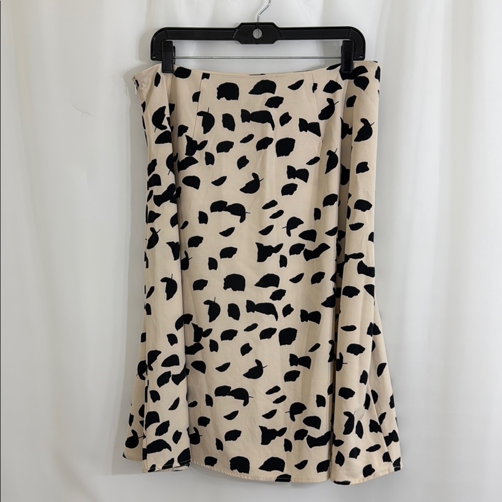 Women’s New York & Company Black and Cream A-line Midi Skirt Size 12 - Picture 3 of 3